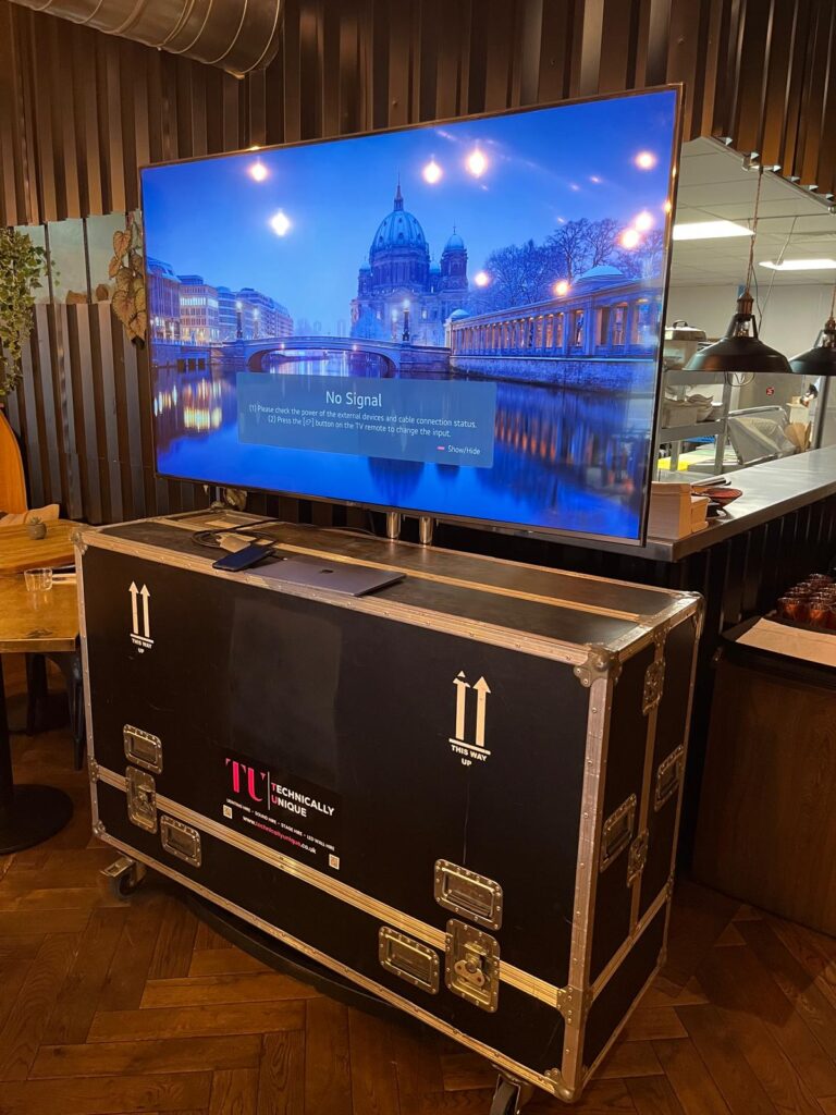 LED video wall setup for a business presentation in Essex.